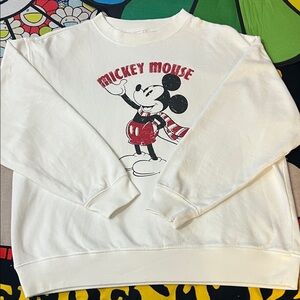 Mickey Mouse White Crewneck Sweater